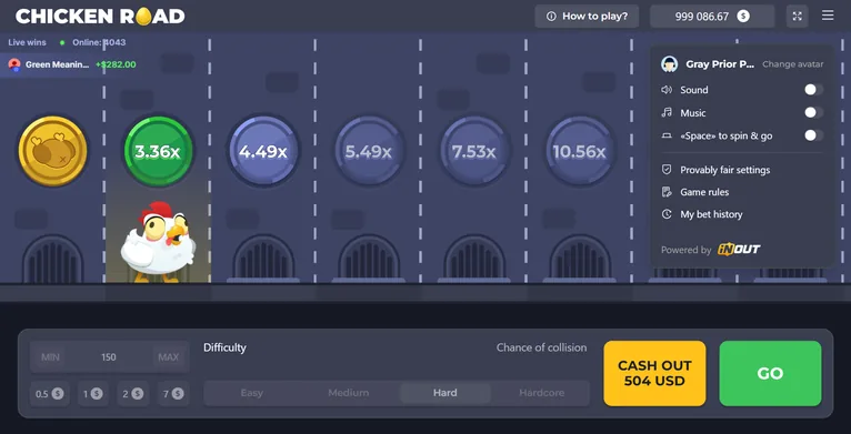 Chicken Road game interface